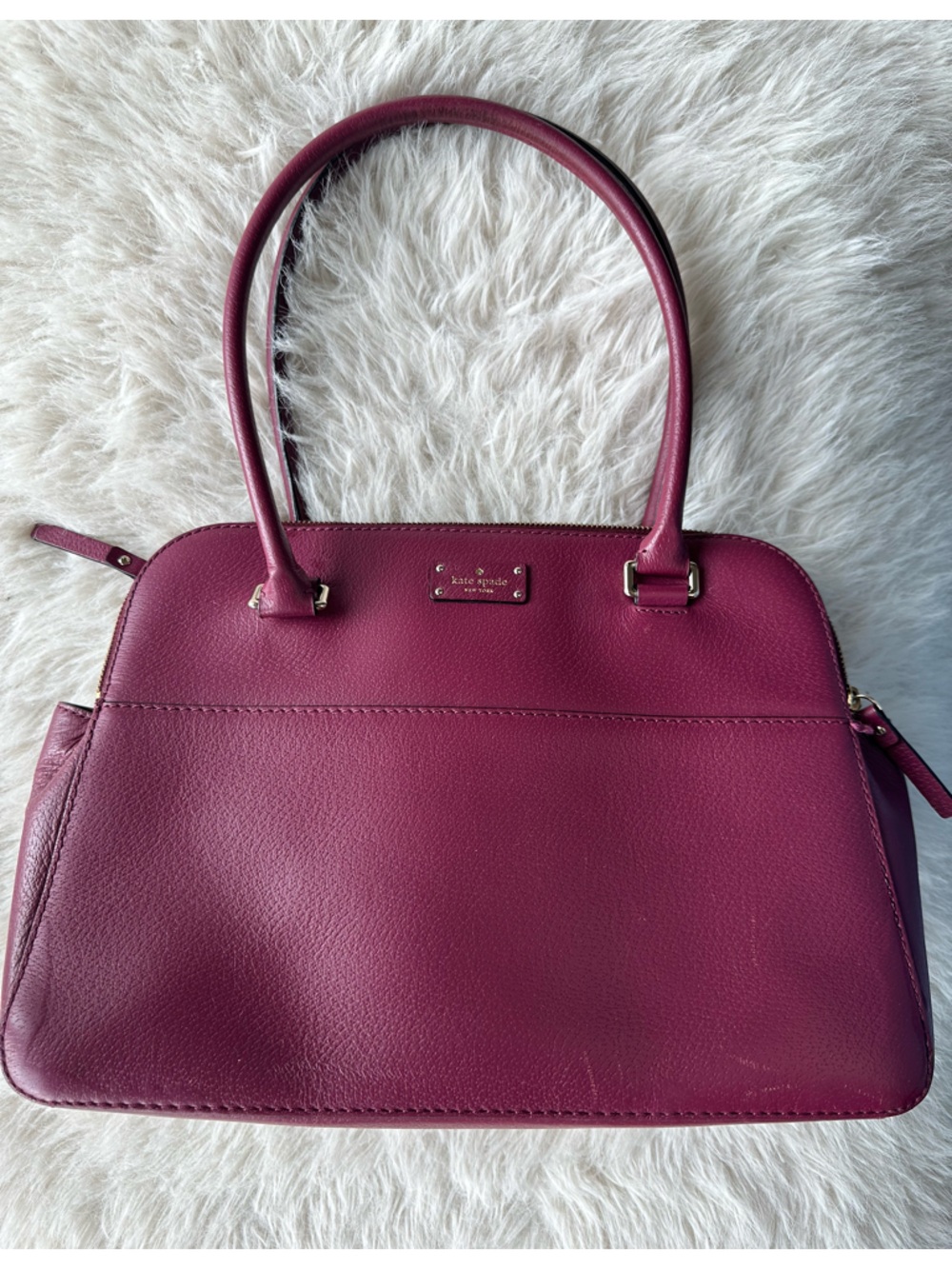 kate spade Plum Leather Satchel structured bag